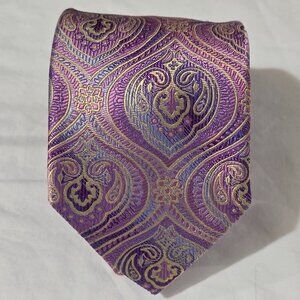 Steven Land THE BIG KNOT Silk Necktie - Purple Pink Baroque